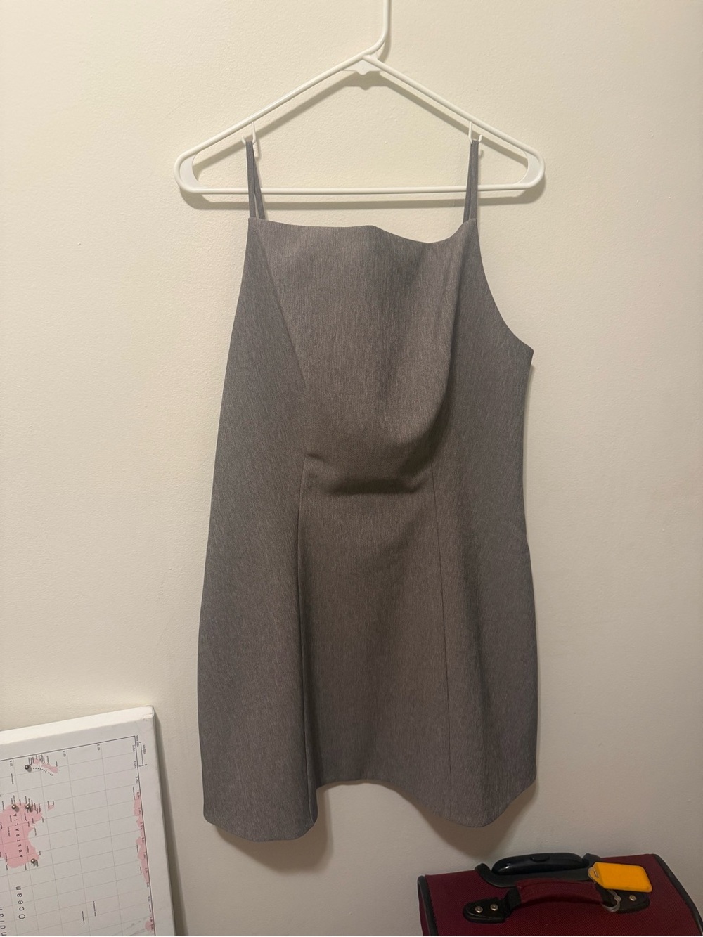 Sleek Gray Mini Dress with Thin Straps